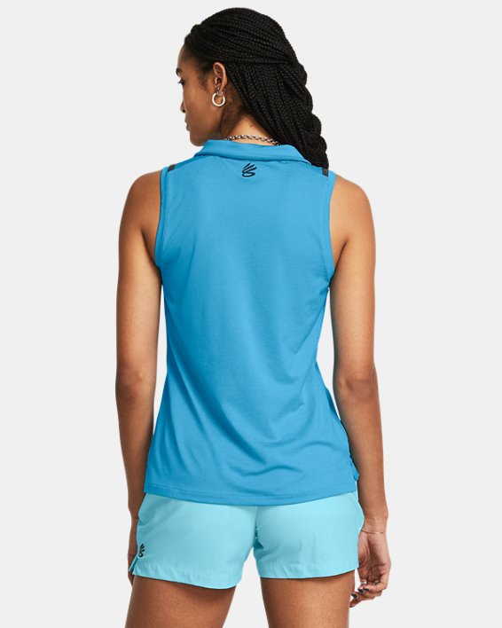 Women's Curry Splash Sleeveless Polo in Blue image number 1